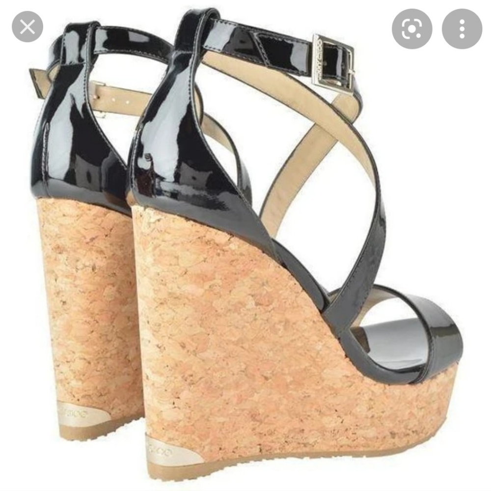 👑 HOST PICK 👑 🔥NEW🔥 Jimmy Choo 120 Portia Cork Wedge Sandals - Picture 9 of 15